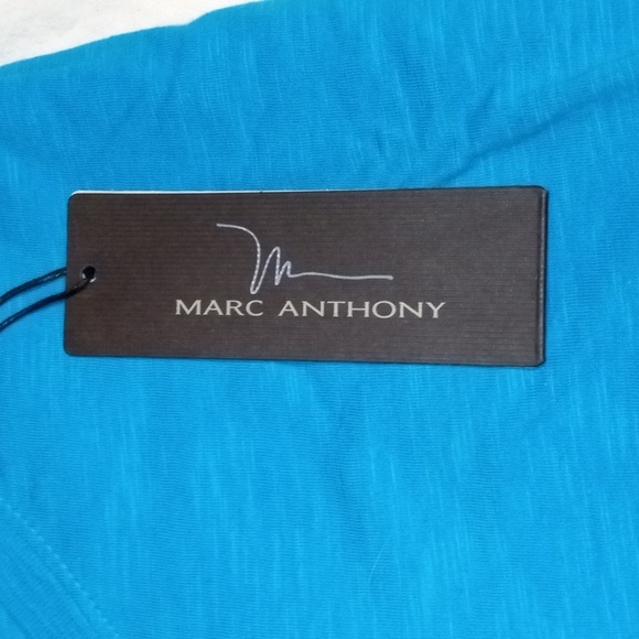 Marc Anthony Men's Blue Short Sleeve Shirt - Picture 3 of 6